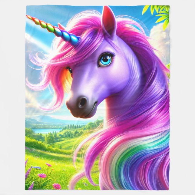 Unicorn  fleece blanket (Front)