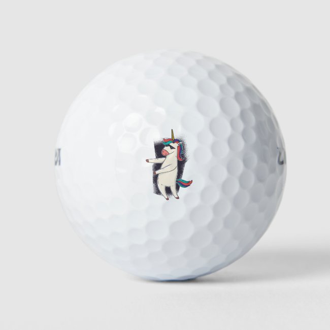 Unicorn Floss Dance Golf Balls