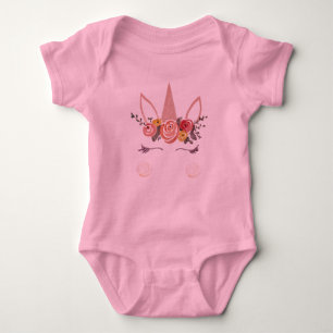 Unicorn Flower Crown Print Toddler T-shirt Baby Bodysuit
