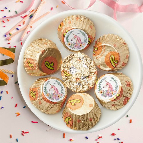 Unicorn Flower Wreath Girl BIrthday Party Reeses Peanut Butter Cups