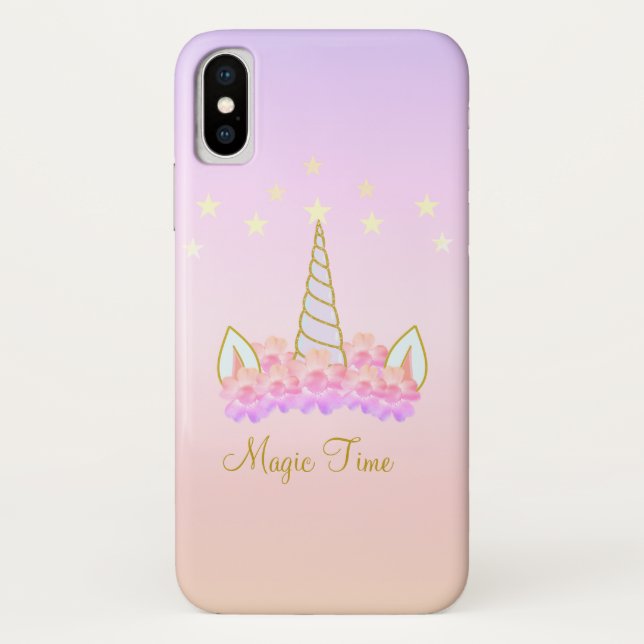 Unicorn Flowers and Stars Case-Mate iPhone Case (Back)