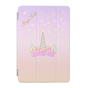 Unicorn Flowers and Stars iPad Mini Cover
