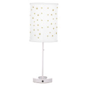 Unicorn Flowers Gold Glitter Stars Personalized Table Lamp (Back)