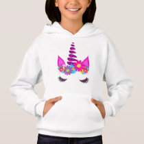 Unicorn Flowery Super Cute Girly Hoodie Unicorn Flowery Super Cute Girly Hoodie