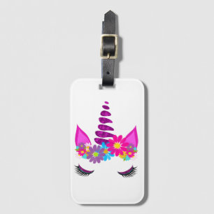 Unicorn Flowery Super Cute Girly Luggage Tag