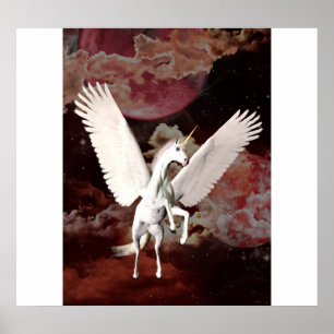 Unicorn flying poster