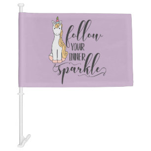 Unicorn Follow Your Inner Sparkle (Color) Party Car Flag