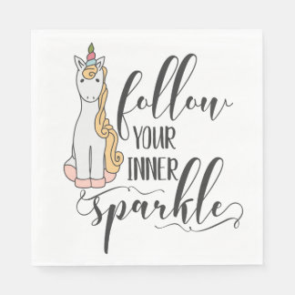Unicorn Follow Your Inner Sparkle (Color) Party Napkins