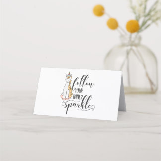 Unicorn Follow Your Inner Sparkle (Color) Party Place Card