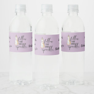 Unicorn Follow Your Inner Sparkle (Color) Party Water Bottle Label