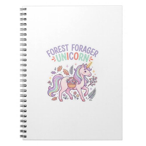 Unicorn Forest Forager Unicorn Graphic Design Whit Notebook