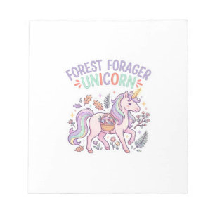 Unicorn Forest Forager Unicorn Graphic Design Whit Notepad