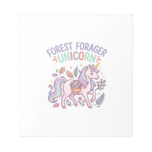 Unicorn Forest Forager Unicorn Graphic Design Whit Notepad