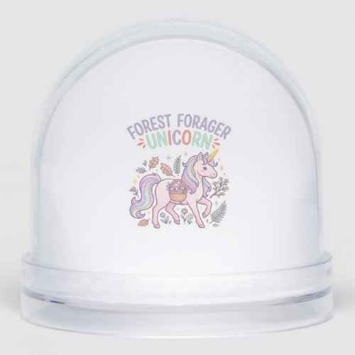 Unicorn Forest Forager Unicorn Graphic Design Whit Snow Globe