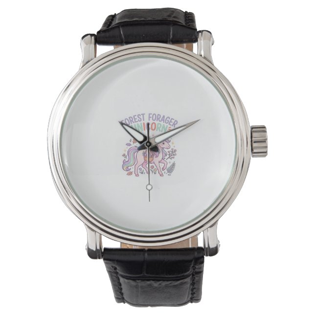 Unicorn Forest Forager Unicorn Graphic Design Whit Watch (Front)