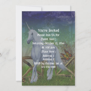 Unicorn Forest Gate Cute Fantasy Party Invitation
