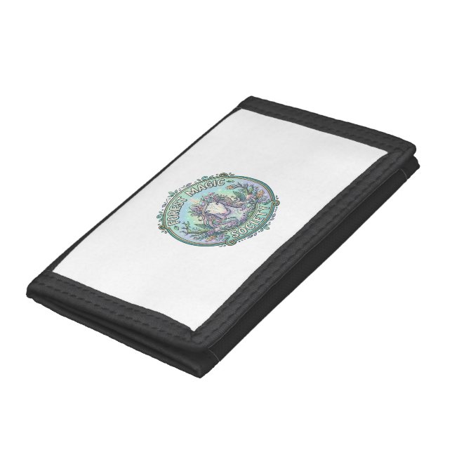 Unicorn Forest Magic Society Graphic Design White  Trifold Wallet (Bottom)