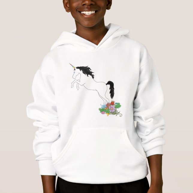 Unicorn from the Flowers Hoodie (Front)