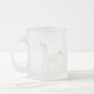 unicorn frosted glass coffee mug