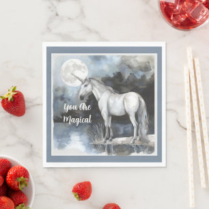 Unicorn Full Moon Birthday Napkins