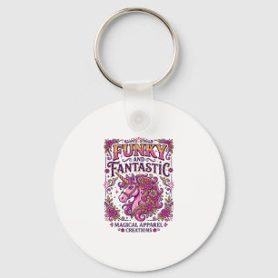 Unicorn Funky and Fantastic Stylish Zazzle Design_ Keychain