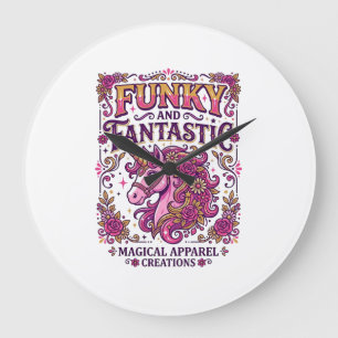 Unicorn Funky and Fantastic Stylish Zazzle Design_ Large Clock