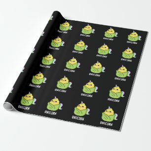 Unicorn Funny Baby Corn Pun Dark BG Wrapping Paper