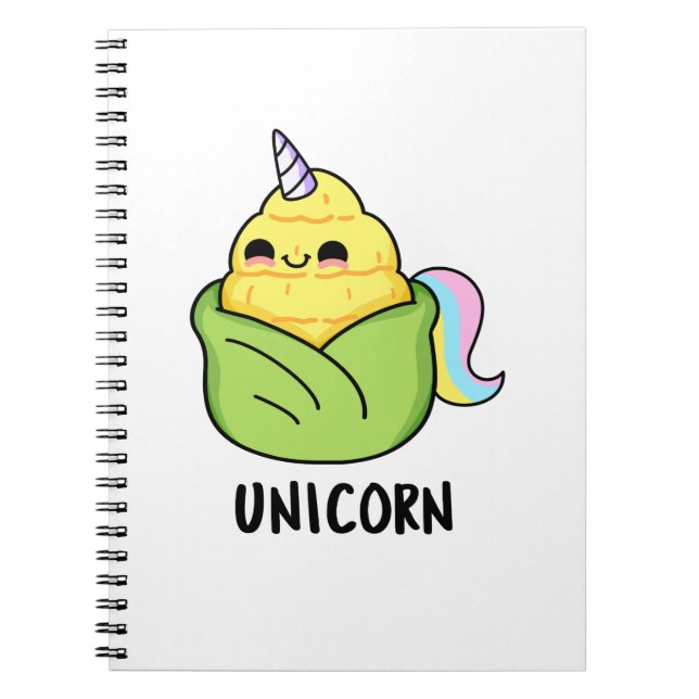 Unicorn Funny Baby Corn Pun  Notebook (Front)