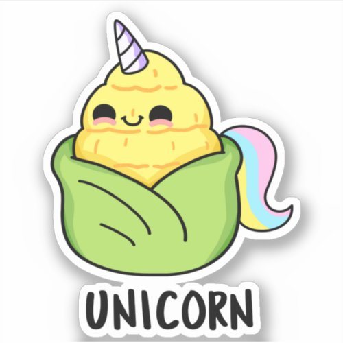 Unicorn Funny Baby Corn Pun  Sticker