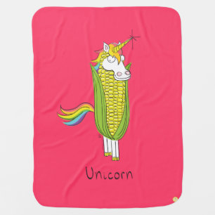 Unicorn Funny Corn Baby Blanket