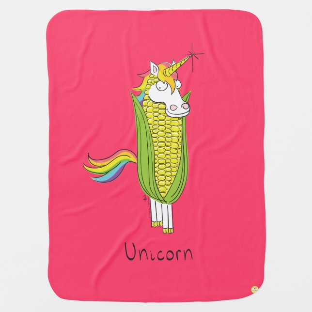 Unicorn Funny Corn Baby Blanket (Front)
