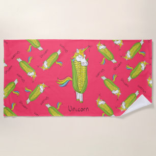 Unicorn Funny Corn Beach Towel
