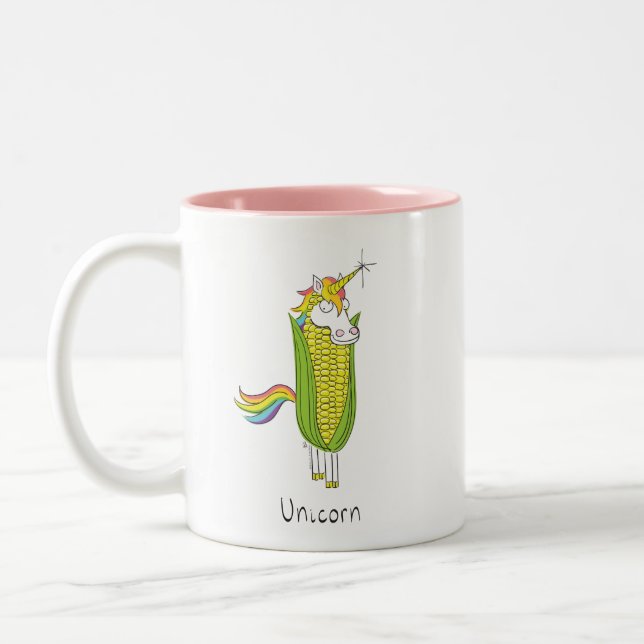 Unicorn Funny Corn Coffee Mug (Left)