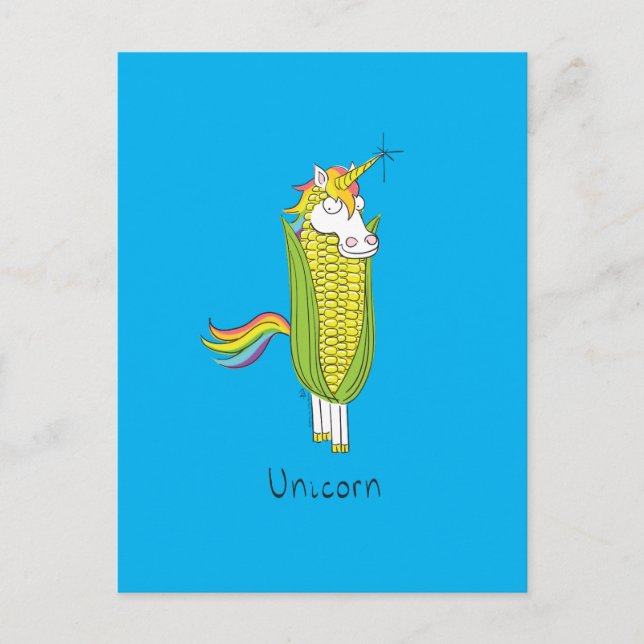 Unicorn Funny Corn Corny Postcard (Front)
