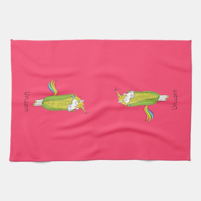 Unicorn Funny Corn Kitchen Towel (Horizontal)