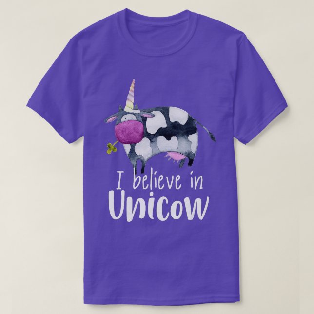 Unicorn Funny Cow I believe in Unicow  T-Shirt (Design Front)