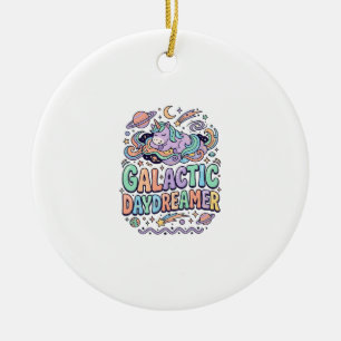 Unicorn Galactic Daydreamer Kawaii Sticker and Shi Ceramic Ornament