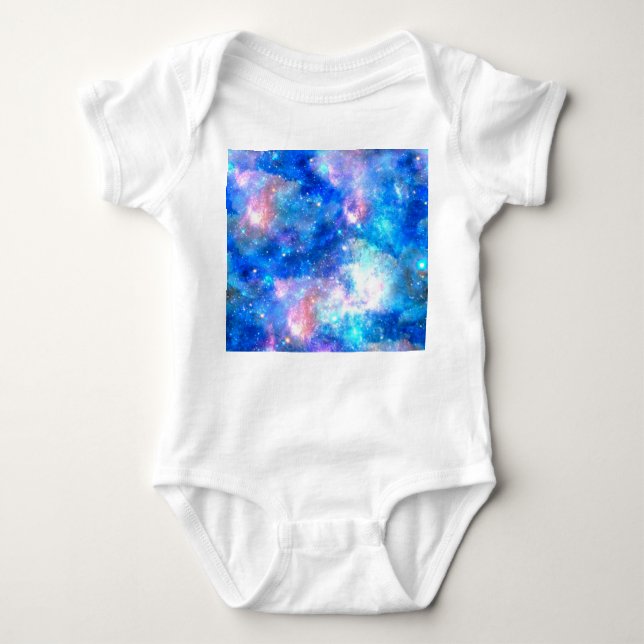 Unicorn Galaxy Night Sky Print Baby Bodysuit (Front)