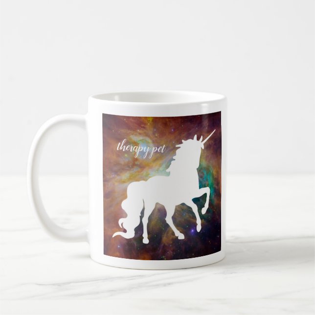 Unicorn Galaxy Therapy Pet Coffee Mug (Left)