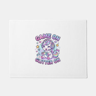 Unicorn Game On Glitter On Graphic Design Merch De Doormat