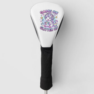 Unicorn Game On Glitter On Graphic Design Merch De Golf Head Cover