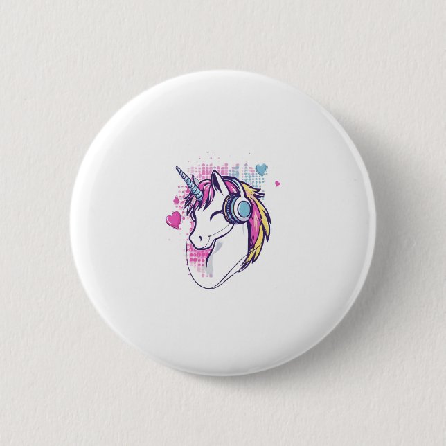 Unicorn Gamer Girl (1) Button (Front)