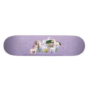 Unicorn Garden Pixel Art Skateboard Deck