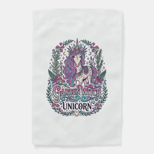 Unicorn Garden Witch Unicorn Colorful Apparel Grap Flag