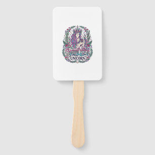 Unicorn Garden Witch Unicorn Colorful Apparel Grap Hand Fan