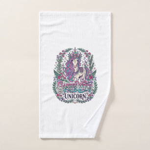 Unicorn Garden Witch Unicorn Colorful Apparel Grap Hand Towel