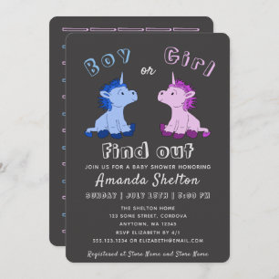 Unicorn Gender Reveal Baby Shower Invitation Card