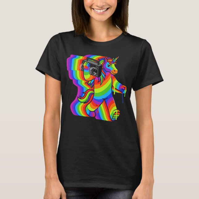 Unicorn ghetto blaster sound T-Shirt (Front)