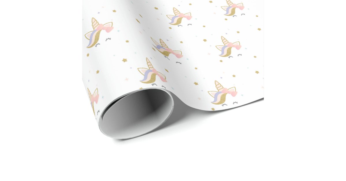 Unicorn gift wrap paper | Zazzle