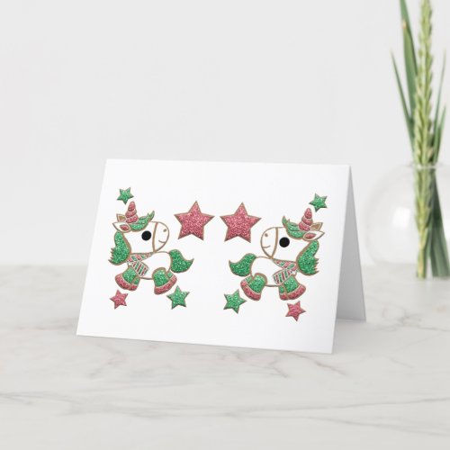 Unicorn Gingerbread Cookies Merry Christmas Card